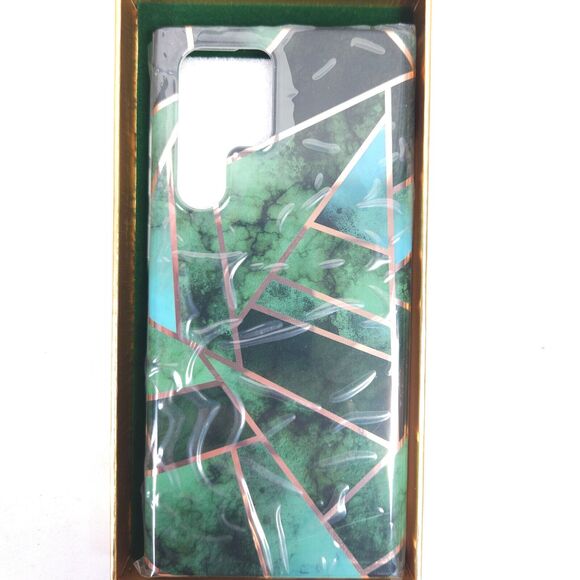 NIB Samsung Galaxy S22 Ultra Green Marble Design Protective Phone Case - Picture 3 of 4